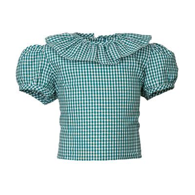 Molly Blouse, Evergreen Check